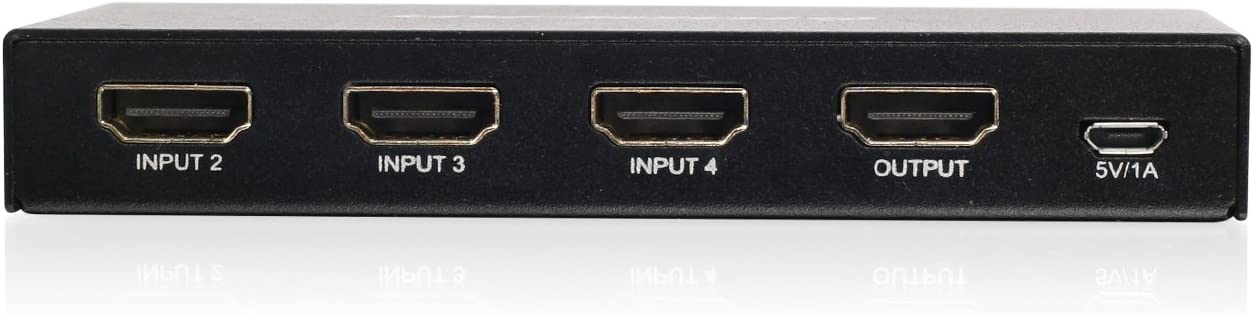 IOGEAR HDMI 4- Port 4K 60Hz Switch - 4 In x 1 Out - HDMI 2.0 and HDCP 2.2 Compliant - TrueHD & DTS-HD 7.1 Digital Surround Sound - IR Remote Control - Xbox - PS4 - Roku - HDTV Monitor - GHDSW4K4