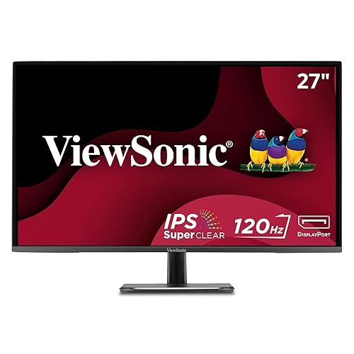ViewSonic VA2756A-MHD 27 Inch IPS 1080p Monitor with 120Hz, Eye Care, HDMI, DisplayPort, and VGA Inputs for Home and Office Single 27-Inch FHD