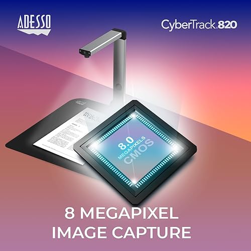 Adesso 8 Megapixel Fixed-Focus A3 Document Camera Scanner with OCR Function