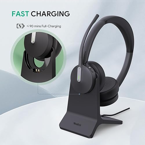 Yealink BHC70 Charging Stand for BH70 Bluetooth Headset & WH64 Hybrid Headphone, =90min Fast Charging, NO Power Adapter Needed, NO Headset Control Function, 1.2m USB-A Cable (ONLY Charging Base)
