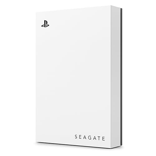 Seagate Game Drive For PlayStation Consoles 5TB External USB 3.2 Gen 1 Portable Hard Drive With Blue LED Lighting - White SKU 6554700