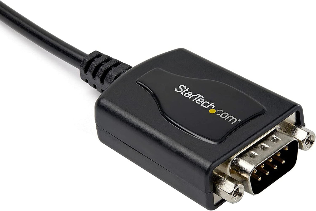 StarTech.com USB to Serial Adapter - 1 Port - COM Port Retention - Texas Instruments TIUSB3410 - USB to RS232 Adapter Cable (ICUSB2321X),Black