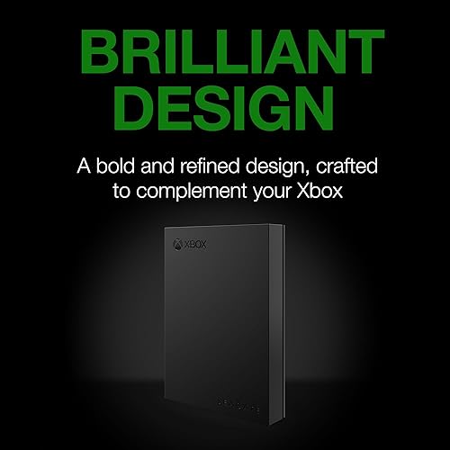 Seagate Game Drive for Xbox 5TB External Hard Drive Portable HDD - USB 3.2 Gen 1, Black with Built-in Green LED bar, Xbox Certified, 3 Year Rescue Services (STKX5000403)