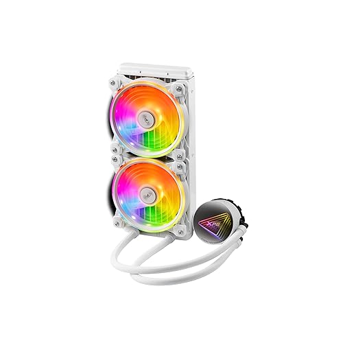 XPG Levante X 240 White All-in-One ARGB CPU Liquid Cooler - 4.72" Maximum Fan Diameter -2000 RPM - Fluid Dynamic Bearing - 4-Pin PWM(LEVANTEX240-BKCWW)