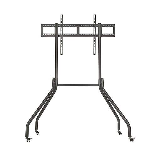 Tripp Lite Mobile Rolling TV Cart for 55" to 85" Television Displays, Wide Legs for Extra Stability, Locking Casters, Height Adjustable 71" to 81", Durable Metal Frame, 5-Year Warranty (DMC5585WL)