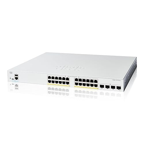 Cisco Catalyst 1200-24FP-4G Smart Switch, 24 Port GE, Full PoE, 4x1GE SFP, Limited Lifetime Protection (C1200-24FP-4G)