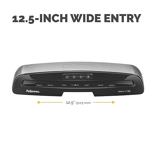Fellowes Saturn Laminator with Pouch Starter Kit, Silver, 12.5 Inch, 5736601 & Thermal Laminating Pouches, Letter, 5 mil, 200 Pack (5743601) 12.5 Inch Laminator + Laminating Pouches, 5743601