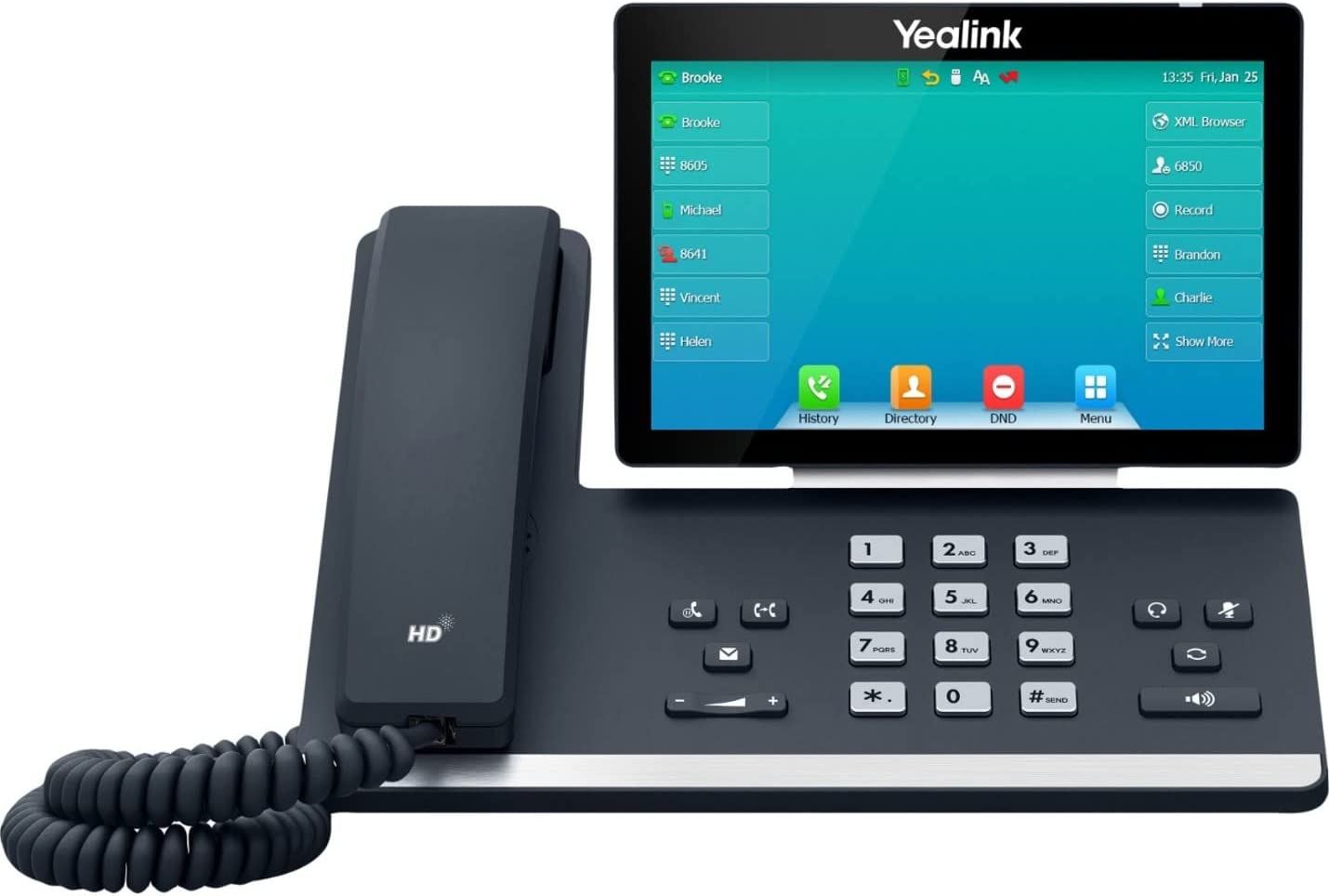 Yealink SIP-T57W IP Phone - Corded/Cordless - Corded/Cordless - Wi-Fi, Bluetooth - Wall Mountable, Desktop - Classic Gray