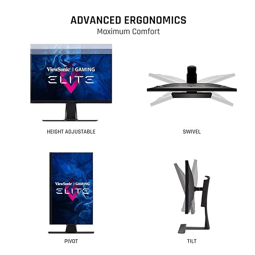 ViewSonic Elite XG321UG 32 Inch 4K IPS 144Hz Gaming Monitor with G-Sync, Mini LED, Nvidia Reflex, HDR1400, Advanced Ergonomics, HDMI and DP for Esports , Black 32-Inch 144Hz 4K G-Sync Monitor