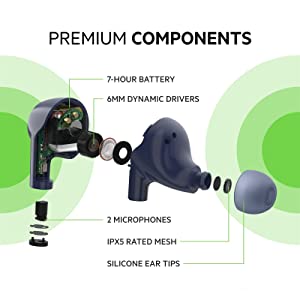 Belkin SoundForm Rise - True Wireless Ear Buds With Wireless Charger Case - Dual Microphone - IPX5 Water Resistant Earbuds - Bluetooth Headphones - Wireless Headphones for iPhone & Samsung - Blue Blue Earbuds