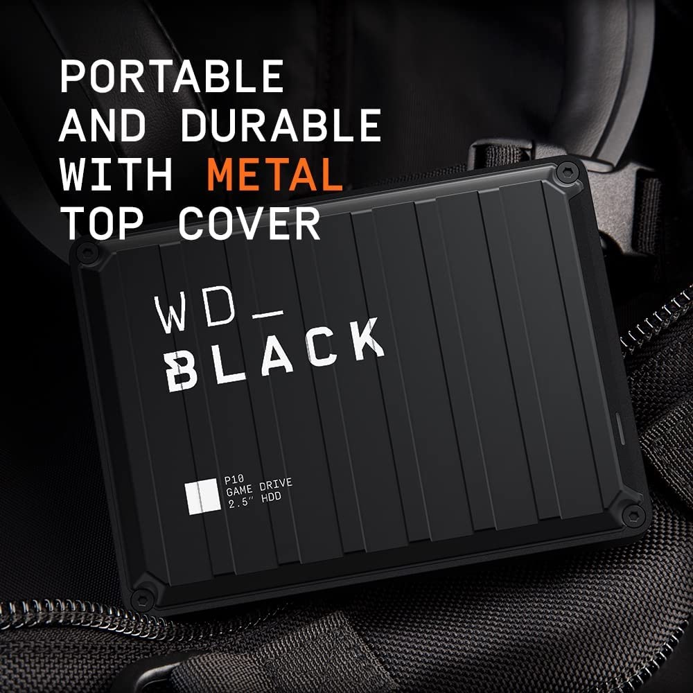 Western digital WD_BLACK 2TB P10 Game Drive - Portable External Hard Drive HDD, Compatible with Playstation, Xbox, PC, & Mac - WDBA2W0020BBK-WESN 2TB Game Drive for PC, Playstation & Xbox HDD