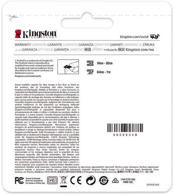 Kingston 64GB microSDXC Canvas Select Plus 100MB/s Read A1 Class 10 UHS-I Memory Card + Adapter (SDCS2/64GB) microSD Card 64GB Fast (Up to 100 MB/s) Single