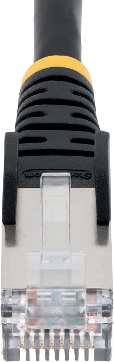StarTech.com 35ft CAT6a Ethernet Cable - Low Smoke Zero Halogen (LSZH) - 10 Gigabit 500MHz 100W PoE RJ45 S/FTP Black Network Patch Cord Snagless w/Strain Relief (NLBK-35F-CAT6A-PATCH)