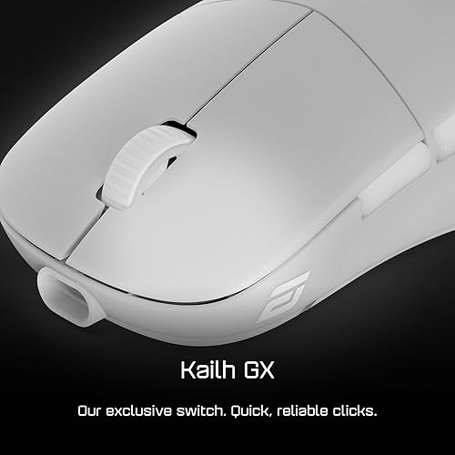 End Game Gear XM2w 4k Wireless Gaming Mouse - Lightweight 62g, Right-Handed, 2.4 GHz/USB-C, PixArt PAW3395 Optical Sensor, 26K DPI, 4K Dongle Included, White Frost EGG-XM2W-4K-WHT
