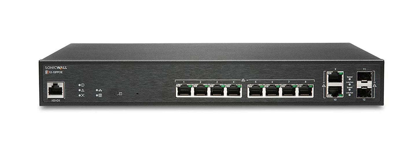 SonicWall Switch SWS12-10FPOE with 1YR 24x7 Dynamic Support (02-SSC-8370)