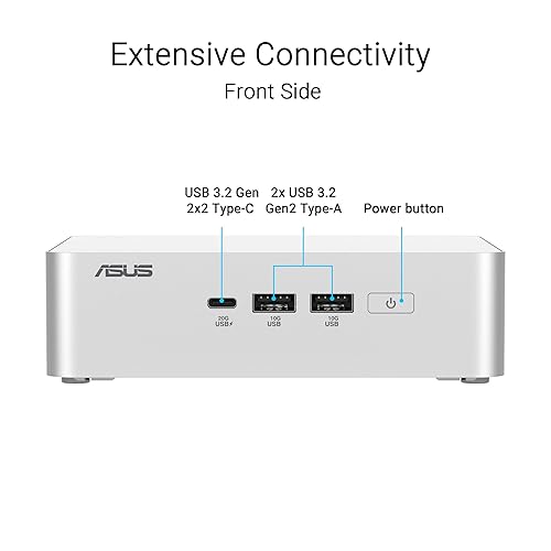 ASUS NUC 15 Pro+ Barebones Mini PC with Intel Series 2 Core Ultra 9 285H, up to 96GB DDR5 RAM, Dual Storage, Thunderbolt™ 4, Wi-Fi 7 & Bluetooth 5.4, Toolless Silver Aluminum Chassis, with VESA Mount