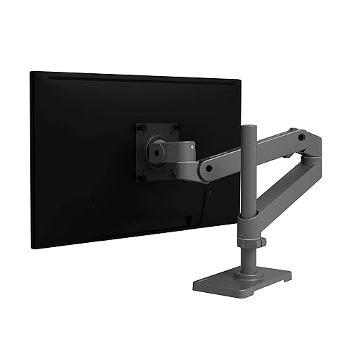 Ergotron – LX Pro Premium Monitor Arm, Single Monitor Desk Mount – fits Flat Curved Ultrawide Computer Monitors up to 34 Inches, 4 to 22 lbs, VESA 75x75mm or 100x100mm – Tall Pole, Dark Grey Dark Grey LX Pro Tall Pole