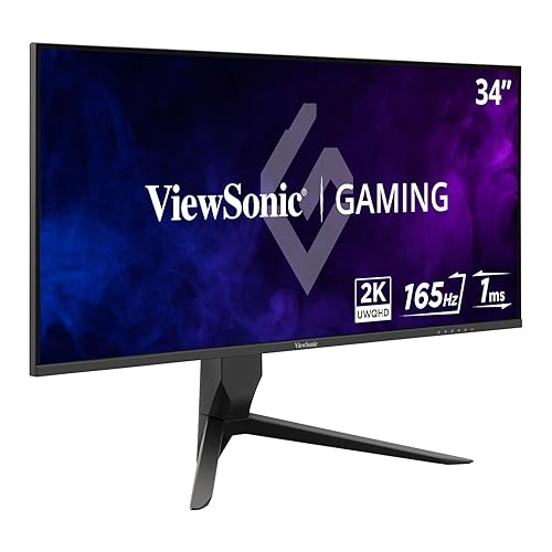 ViewSonic VX3418-2K 34" 21:9 1440p 1ms 165Hz Gaming Monitor with FreeSync Premium, Eye Care, HDMI, DisplayPort and USB