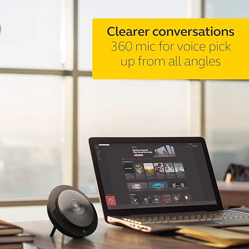 Jabra Speak 710 MS Wireless Bluetooth Speaker for Softphones and Mobile Phones – Easy Setup, Portable Speaker for Holding Meetings Anywhere with Immersive Sound, MS Optimized Speak 710 Skype Optimized