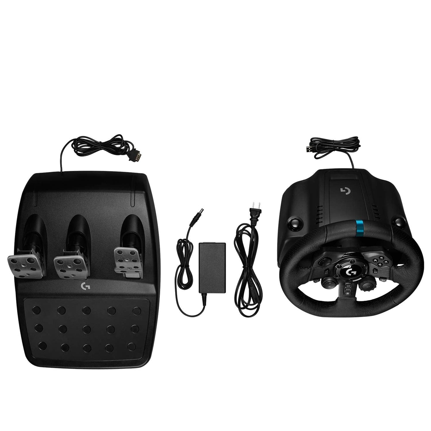 Logitech G923 Racing Wheel and Pedals for PS 5, PS4 and PC featuring TRUEFORCE up to 1000 Hz Force Feedback, Responsive Pedal, Dual Clutch Launch Control, and Genuine Leather Wheel Cover PlayStation|PC Wheel Only