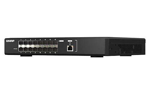 QNAP QSW-M5216-1T-US 16-Port 25GbE Managed Network Switch with 10GbE connectivity for Backbone Networks. Layer 2, Web Management