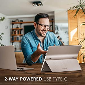 ViewSonic 15.6 Inch 1080p Portable Monitor with 2 Way Powered 60W USB C, IPS, Eye Care, Dual Speakers, Built in Stand with Cover (VG1655) 15.6 Inch Premium