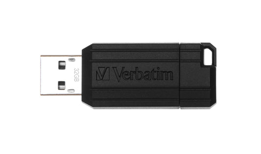 Verbatim PinStripe USB Flash Drive, 32 GB, Black