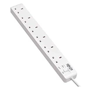 6FT Tripp Lite 6 - Outlet British Power Strip - White - Dealtargets.ca