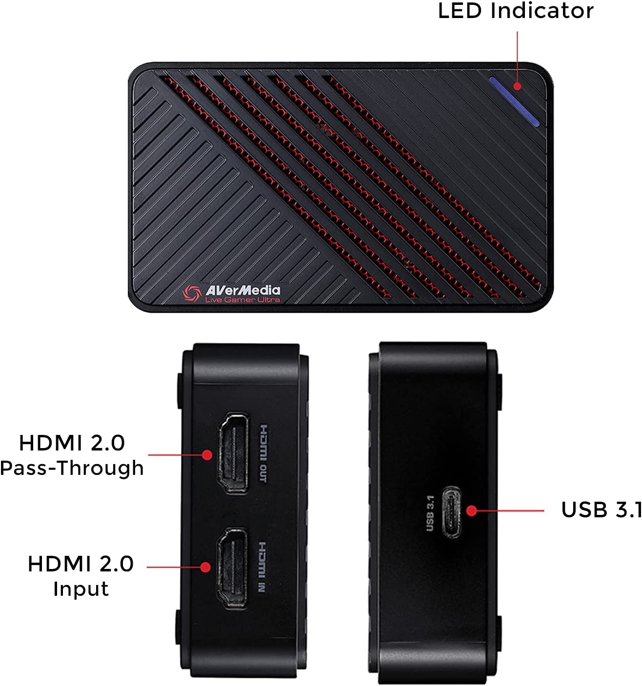 AVerMedia Live Gamer ULTRA GC553 – 4K60 HDR Pass-Through, 4K30 Capture Card, Ultra-Low Latency for Broadcasting and Recording Xbox series x/s, PS5, Switch, Windows 11/ macOS 10.13