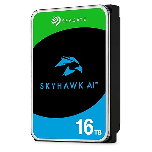 Seagate Skyhawk AI 16TB Video Internal Hard Drive HDD – 3.5 Inch SATA 6Gb/s 512MB Cache for DVR NVR Security Camera System with Drive Health Management and in-House Rescue Services (ST16000VE004)