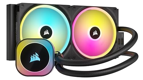 CORSAIR iCUE Link H115i RGB Liquid CPU Cooler - 280mm AIO - QX140 RGB Fans - Fits Intel® LGA 1700, AMD® AM5 - iCUE Link System Hub Included - Black AIO Only 280mm AIO Black