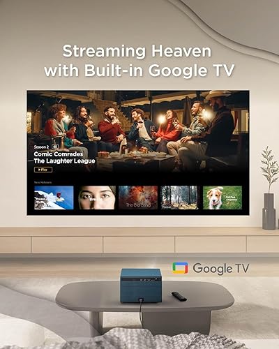 ViewSonic LX60HD 1080p LED Portable Projector with Built-in Google TV and Netflix, 630 ANSI Lumens, H/V Keystone, Auto Focus, Bluetooth, and Wi-Fi for Smart Home Theater - Front - 1080p - 20000 Hour Normal Mode - 4,200:1 - 630 lm