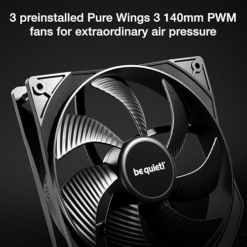 be quiet! Pure Base 501 DX Black Mid-Tower ATX Case | High Airflow | 3 Preinstalled Pure Wings 3 140mm PWM Fans | Optimized Air Pressure | BGW76 Black DX