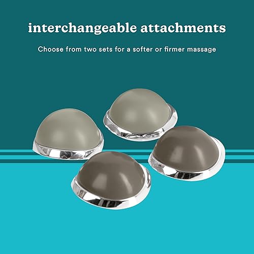 HoMedics Percussion Action Massager with Heat | Adjustable Intensity, Dual Pivoting Heads | 2 Sets Interchangeable Nodes, Heated Muscle Kneading for Back, Shoulders, Feet, Legs, & Neck 17.13x5.51 Inch (Pack of 1) Beige