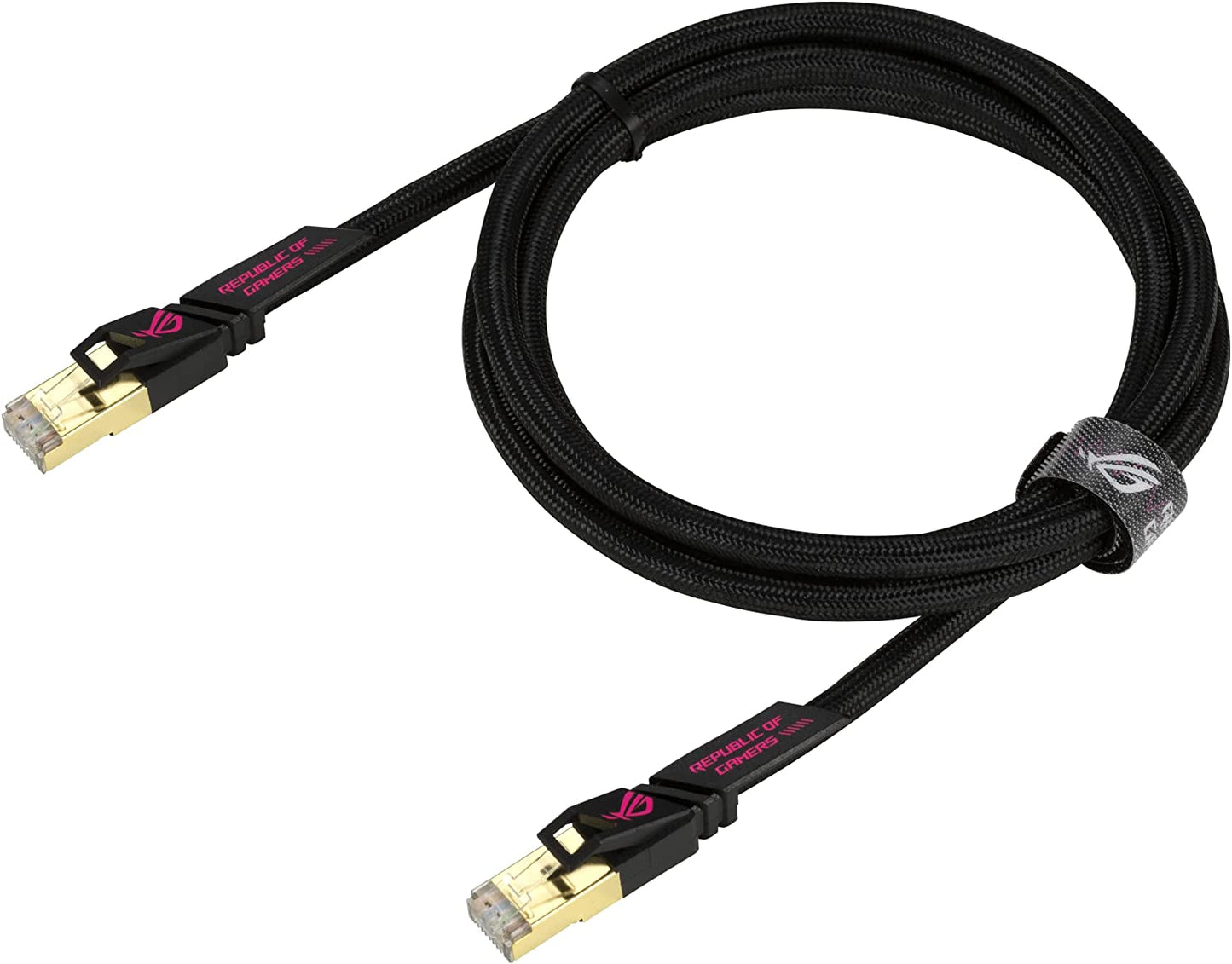 ASUS ROG Cat7 Ethernet Cable – 10 ft Shielded Gaming LAN network cable high speed network up to 600MHz & 10GB Transfer Rates, Nylon Braided, Gold Plated