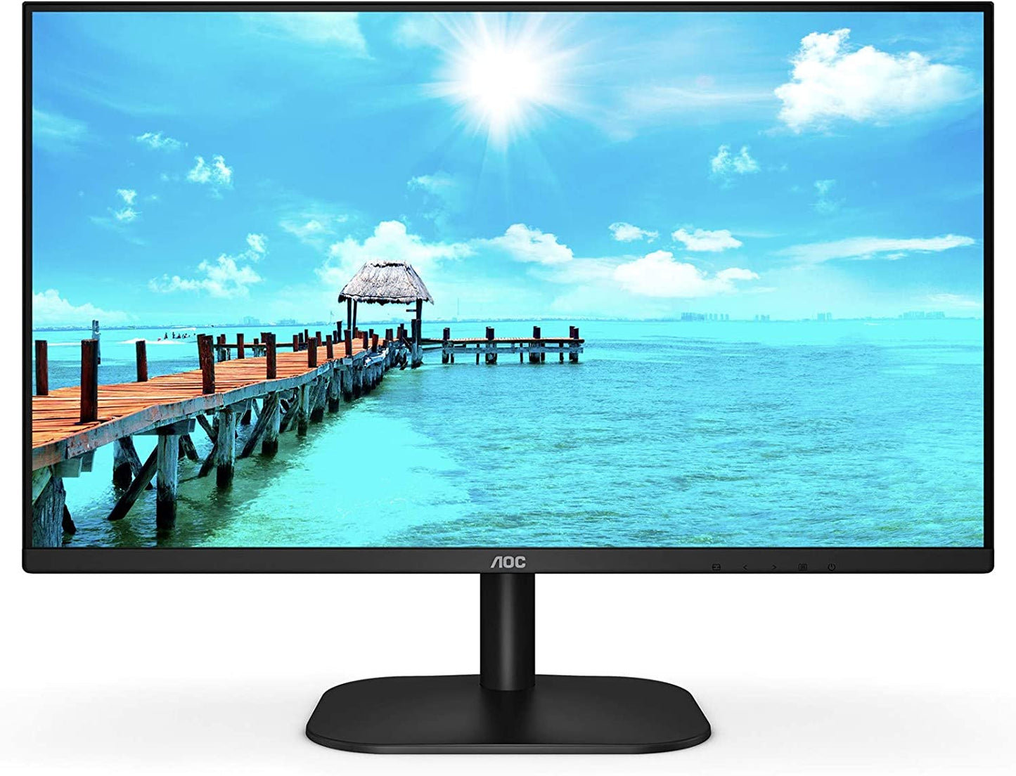 AOC 24B2XH 24" Full HD IPS Monitor, 3-Sided Frameless & Ultra Slim HDMI and VGA inputs, Lowblue Mode, VESA compatible,Black 24 inch | Full HD Flat IPS