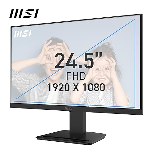 MSI PRO MP253 24.5-inch IPS 1920 x 1080 (FHD) Computer Monitor, 100Hz, Adaptive-Sync, HDMI, DP Port, VGA Port, VESA Mountable, Tilt, Speaker, 1ms, Black