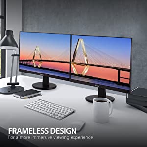 ViewSonic VA2247-MH 22 Inch Full HD 1080p Monitor with Ultra-Thin Bezel, Adaptive Sync, 75 Hz, Eye Care, HDMI, VGA Inputs for Home and Office 22-Inch