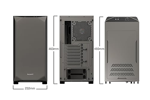 be quiet! Pure Base 500 ATX Midi Tower PC Case | Two Pre-Installed Silent Wings 2 Fans |Gray|BG036 Metallic Gray BG036