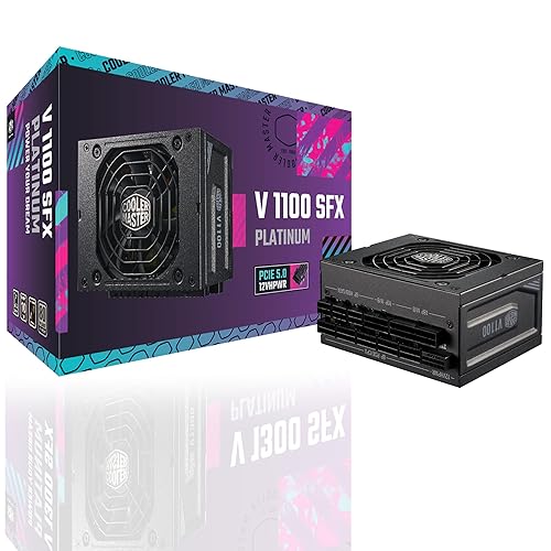 Cooler Master V1100 SFX Platinum ATX3.0 Fully Modular Power Supply, 1100W SFX, 80+ Platinum Efficiency, ATX Bracket Included, SFX Form Factor, 10 Year Warranty (MPZ-B001-SFAP-BUS)