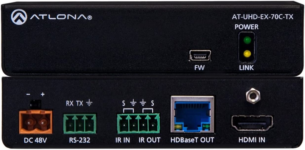 Atlona technologies Atlona AT-UHD-EX-70C-TX 4K/UHD HDMI Over HDBaseT Extender (Transmitter) with Control/PoE