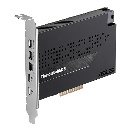 ASUS ThunderboltEX 5 Expansion Card – Dual Thunderbolt™ 5 USB-C Ports, 120Gbps Bandwidth, DisplayPort™ 2.1, PCIe 4.0 x4, USB4®, Compatible for Intel 800 Series Motherboards