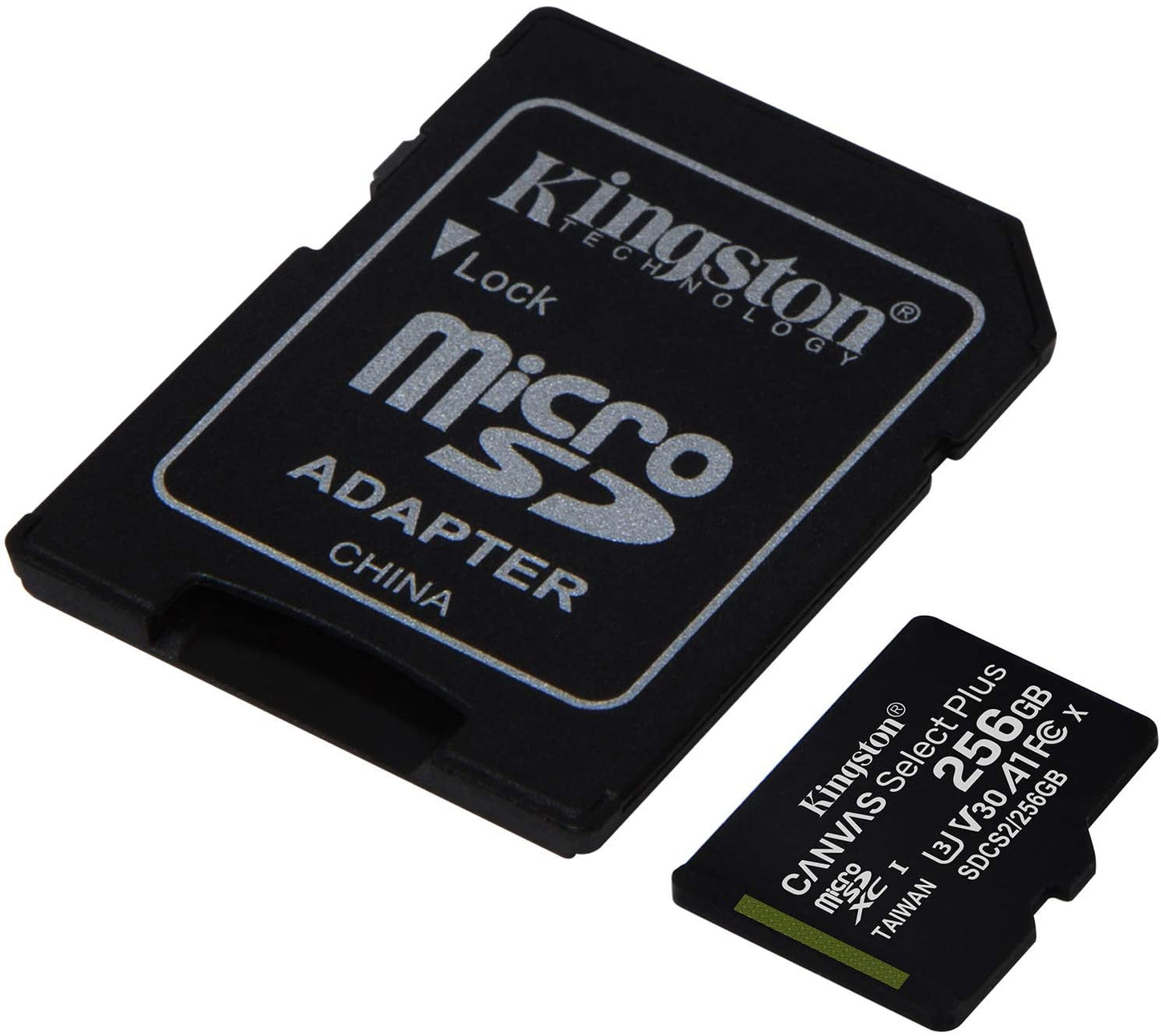 Kingston 256GB microSDXC Canvas Select Plus 100MB/s Read A1 Class 10 UHS-I Memory Card + Adapter (SDCS2/256GB) microSD Card 256GB Fast (Up to 100 MB/s) Single