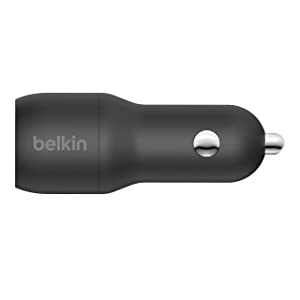 Belkin 24 Watt Dual USB Car Charger - 2 12W USB A Ports with Micro-USB Cable for Fast Charging Apple iPhone 14, 14 Pro, 14 Pro Max, iPhone 13, Samsung Galaxy, AirPods & More - USB-C Charger Includes mUSB Cable Charger