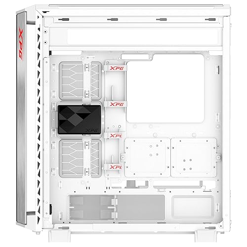 XPG Battlecruiser II Mid-Tower ATX PC Gaming Case: Exoskeleton-Driven, Aesthetics, Efficient Airflow, 420mm Radiator, GPU Holder, Cable Management, XPG Prime Box, White(BATTLECRUISERIIPST-WHCWW)