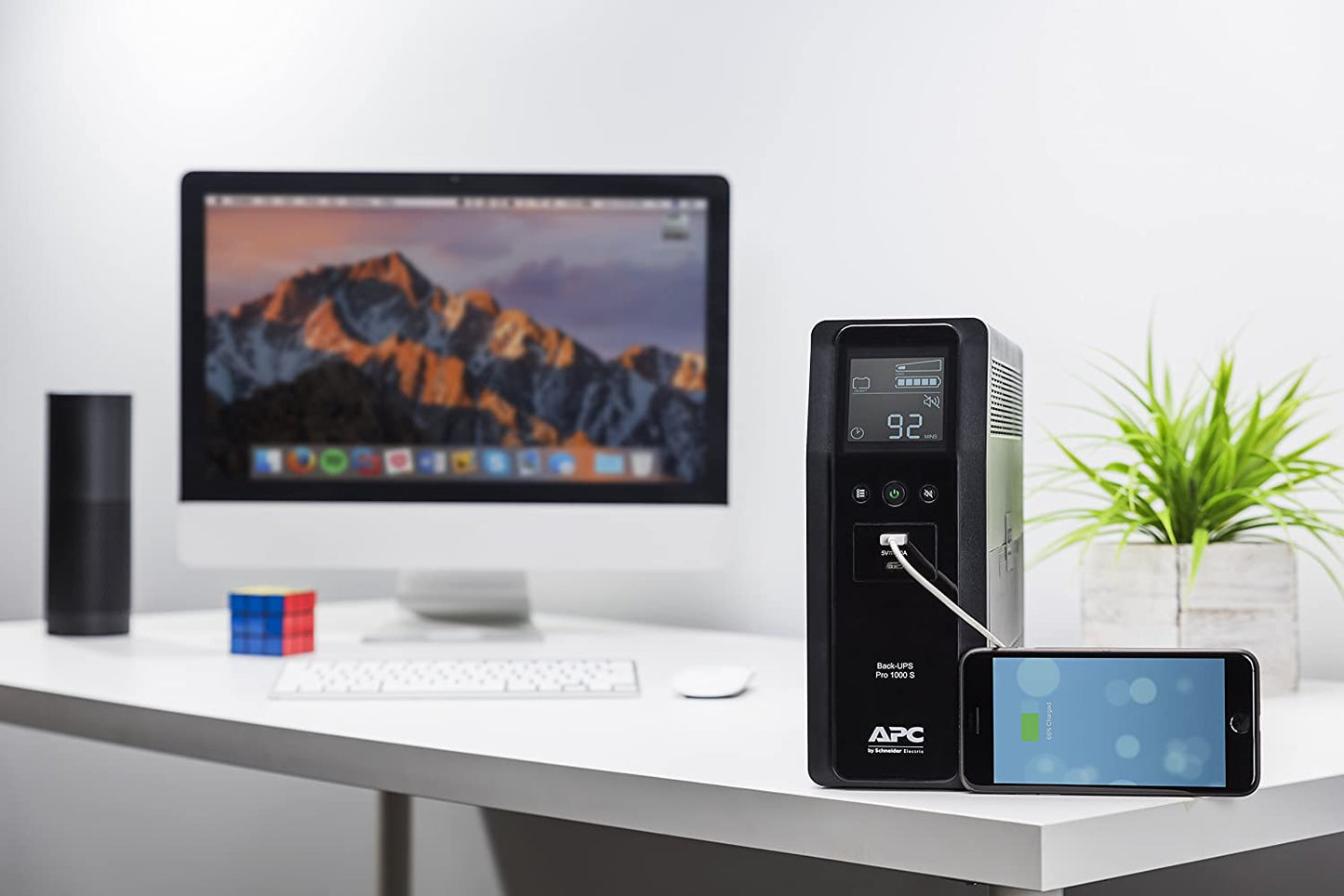 APC UPS 1000VA Sine Wave UPS Battery Backup and Surge Protector, BR1000MS Backup Battery Power Supply with AVR, (2) USB Charger Ports 1000VA Power Supply