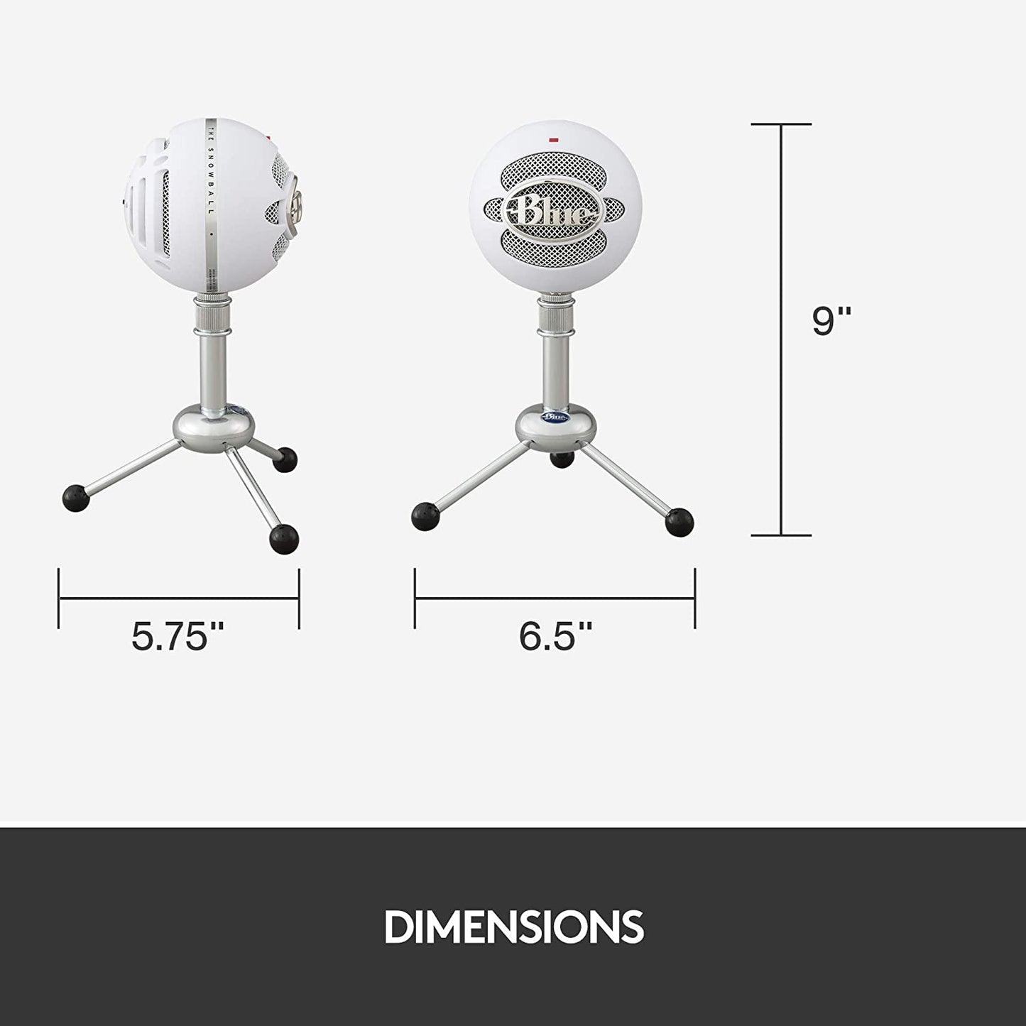Blue microphones Blue Snowball USB Microphone for Recording, Streaming, Podcasting, Gaming on PC and Mac, Condenser Mic with Cardioid and Omnidirectional Pickup Patterns, and Stylish Retro Design - Textured White