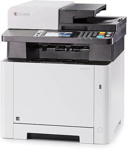 KYOCERA ECOSYS M5526cdw All-in-One Color Laser Printer (Print/Copy/Scan/Fax), 27 ppm, Up to Fine 1200 dpi, Gigabit Ethernet, Wireless & Wi-Fi Direct, Standard Duplex, 4.3in Touchscreen Panel, 512 MB
