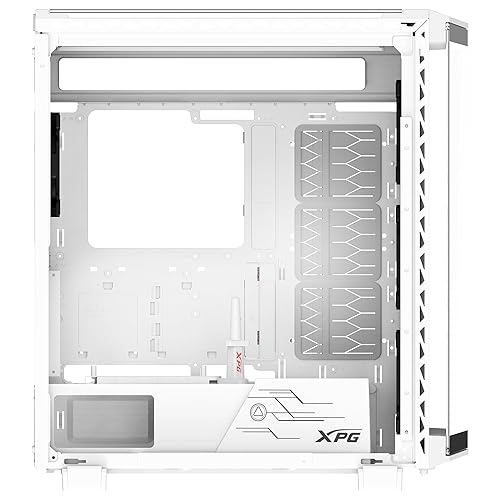 XPG Battlecruiser II Mid-Tower ATX PC Gaming Case: Exoskeleton-Driven, Futuristic Aesthetics, Efficient Airflow, 420mm Radiator Support, GPU Holder, Cable Management, White (BATTLECRUISERIIST-WHCWW)