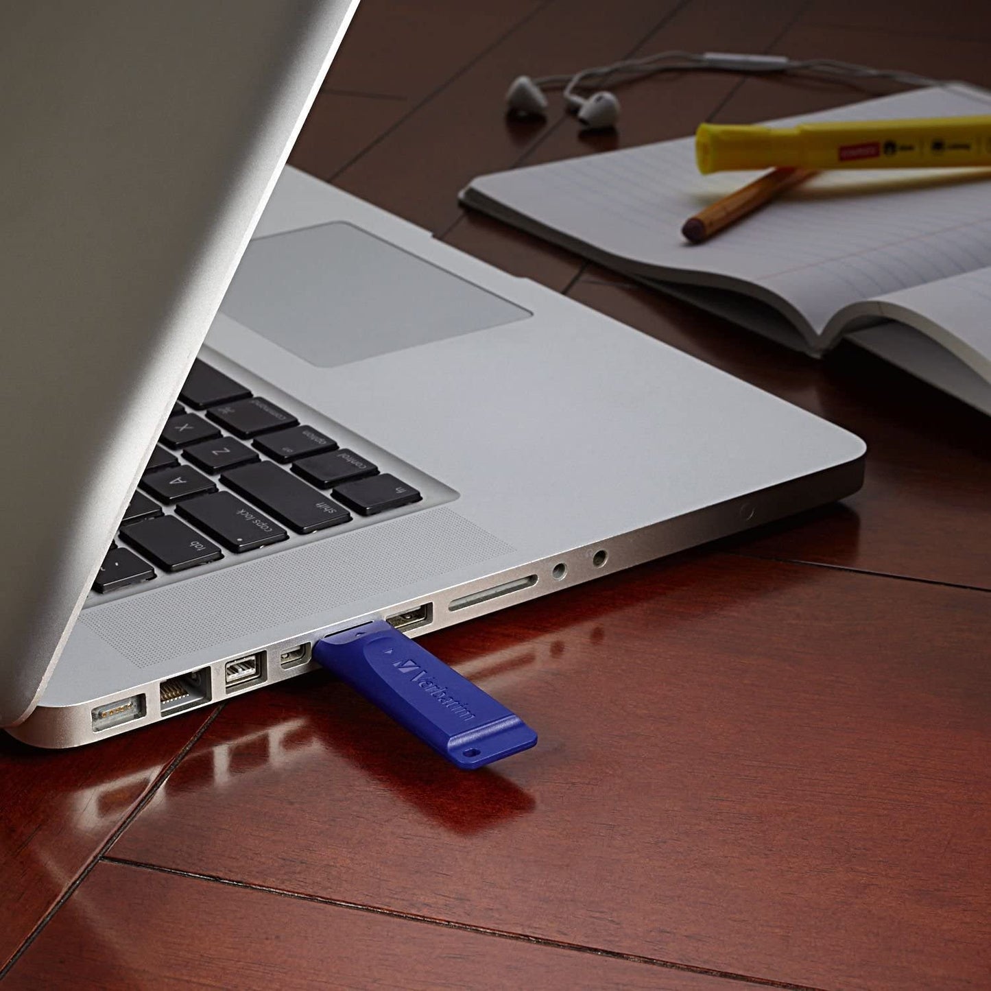 Verbatim 128GB USB 2.0 Flash Drive - Cap-Less & Universally Compatible - Blue 0 Count (Pack of 1) Standard Packaging